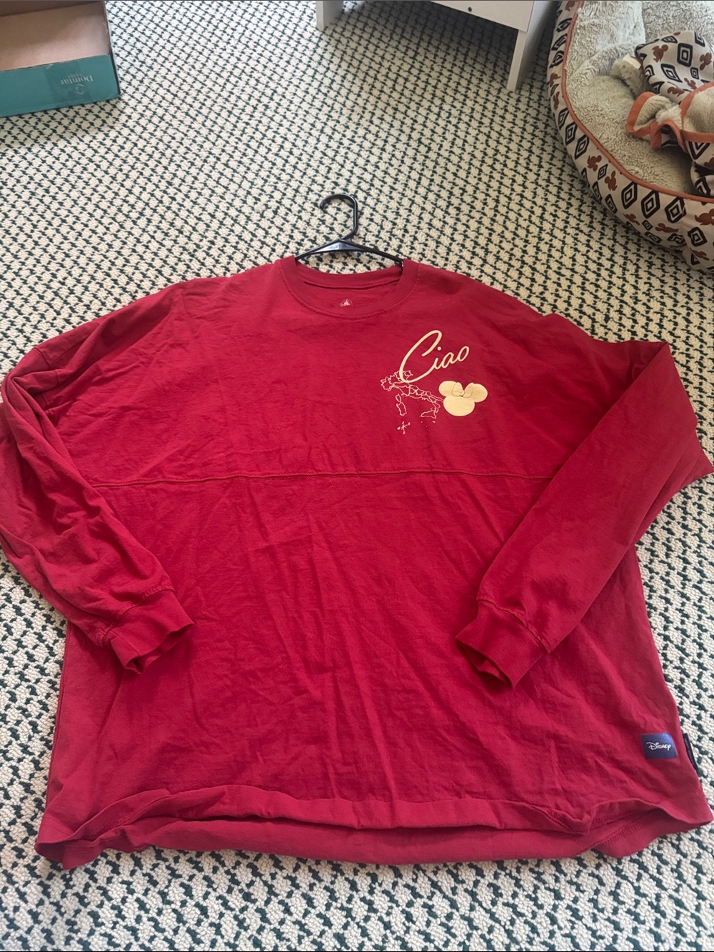 Disney Red Spirit Jersey Long-Sleeve 'Ciao' Graphic Shirt